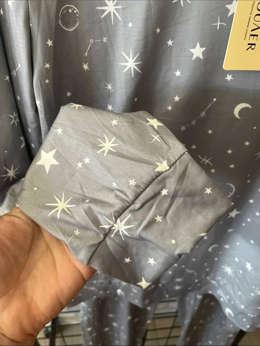 Ekouaer Gray Star & Moon Pajama Set poly spandex long sleeve /pants new